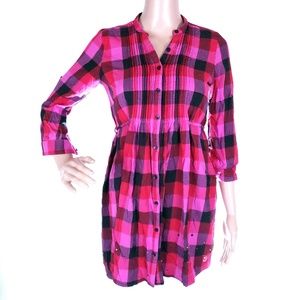 PINK Victoria's Secret Women Button Dress Check Mini Size XS